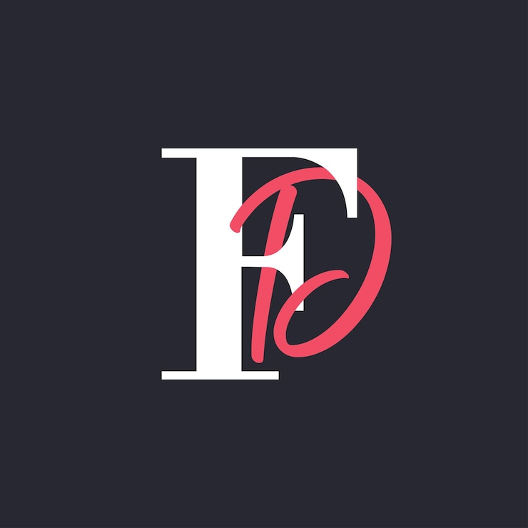 Vector el diseño del logotipo de la letra fd perfectamente mezclado con las iniciales de la letra ff