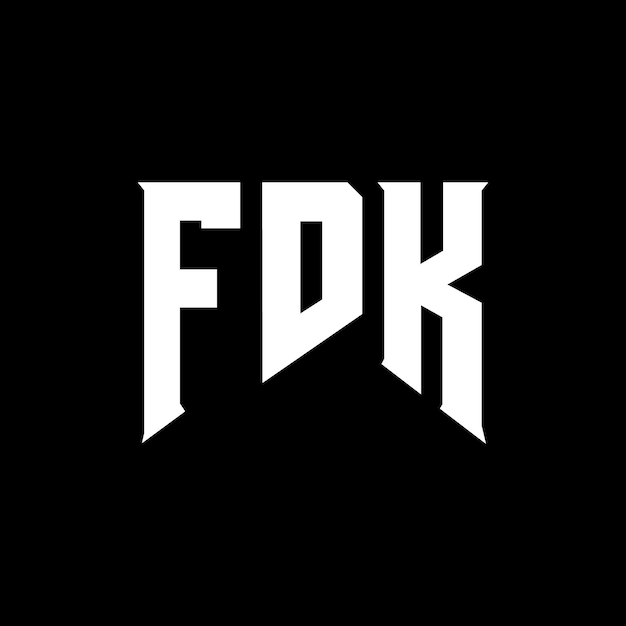 Diseño de logotipo de letra FDK para una empresa de tecnología Diseño del logotipo FDK combinación de colores blanco y negro FDK logo FDK vector FDK diseño icono FDK alfabeto FDK tipografía diseño del logotipo