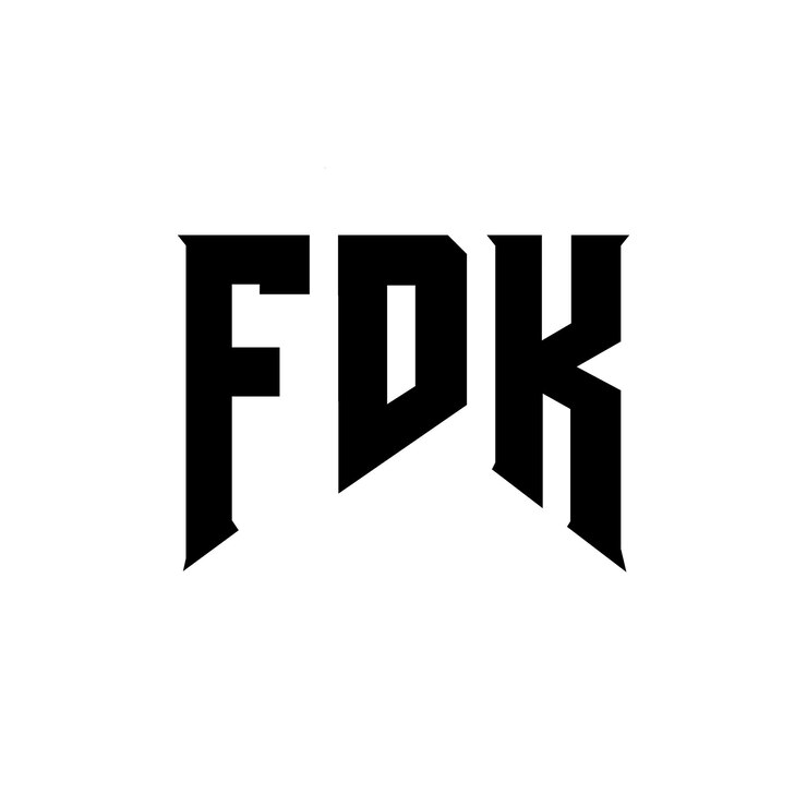 Vector diseño de logotipo de letra fdk para una empresa de tecnología diseño del logotipo fdk combinación de colores blanco y negro fdk logo fdk vector fdk diseño icono fdk alfabeto fdk tipografía diseño del logotipo