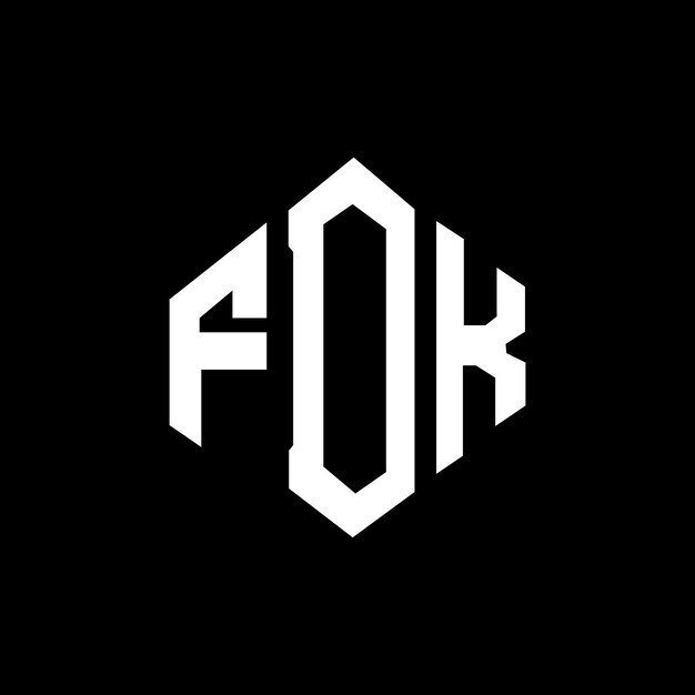 Diseño del logotipo de la letra FDK con forma de polígono FDK diseño del logotipo en forma de póligono y cubo FDK hexágono modelo de logotipo vectorial colores blanco y negro FDK monograma de negocios y logotipo inmobiliario