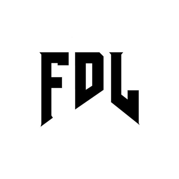 Diseño de logotipo de letra FDL para la empresa de tecnología FDL Diseño del logotipo FDL combinación de colores blanco y negro Logotipo FDL Vector Diseño FDL Icono FDL Alfabeto FDL Tipo de diseño de logotipo