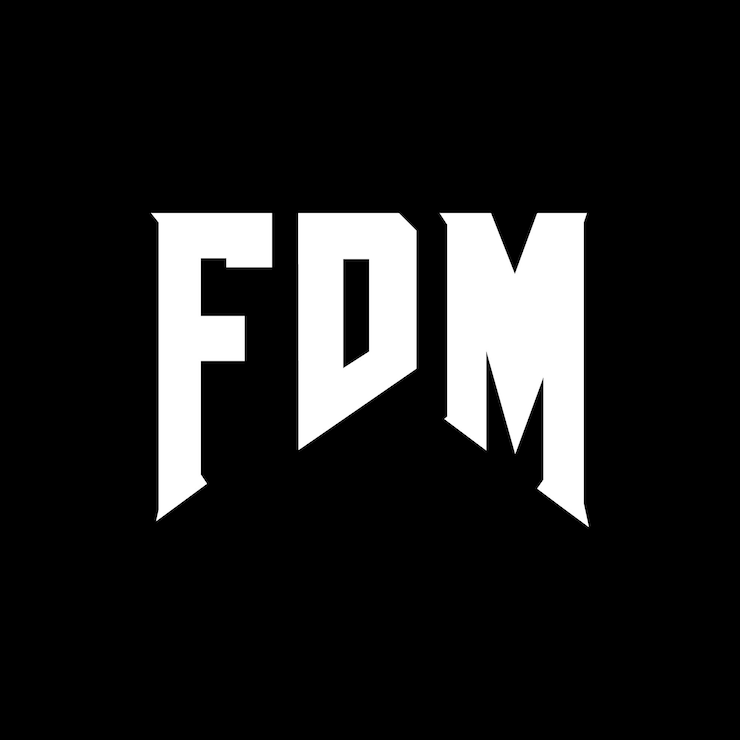Vector diseño de logotipo de letra fdm para una empresa de tecnología diseño del logotipo fdm combinación de colores blanco y negro logotipo fdm vector fdm diseño del icono fdm alfabeto fdm tipo de diseño del logotipo