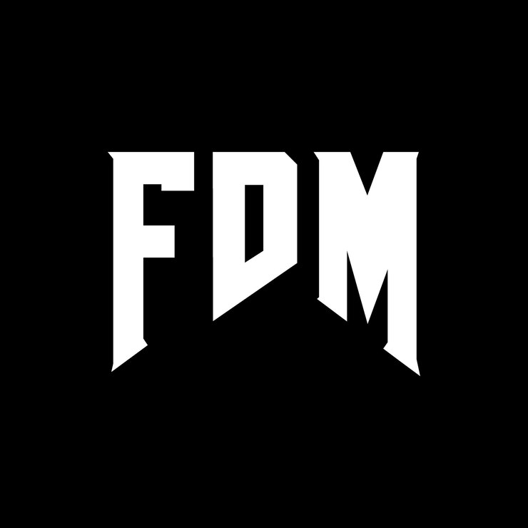 Vector diseño de logotipo de letra fdm para una empresa de tecnología diseño del logotipo fdm combinación de colores blanco y negro logotipo fdm vector fdm diseño del icono fdm alfabeto fdm tipo de diseño del logotipo