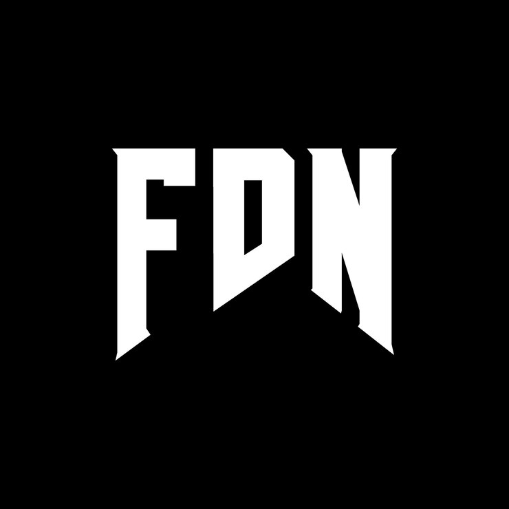 Vector diseño de logotipo de letra fdn para una empresa de tecnología diseño del logotipo fdn combinación de colores blanco y negro fdn logotipo fdn vector fdn diseño del icono fdn alfabeto fdn tipo de logotipo diseño