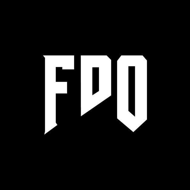 Diseño de logotipo de letra FDO para una empresa de tecnología Diseño del logotipo FDO Combinación de colores blanco y negro FDO Logotipo FDO Vector FDO Diseño del icono FDO Alfabeto FDO Tipo de diseño del logotipo