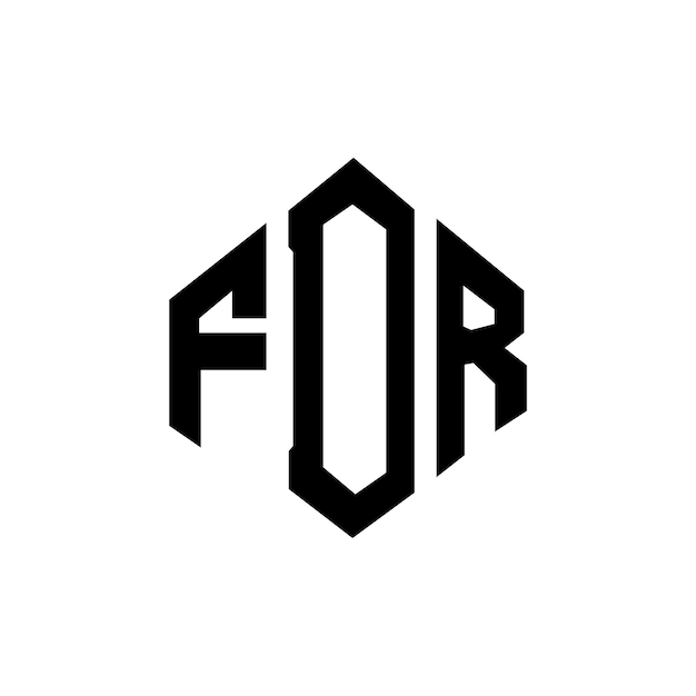 Diseño del logotipo de la letra FDR con forma de polígono FDR poligono y forma de cubo diseño del logotipo FDR hexágono modelo de logotipo vectorial colores blanco y negro FDR monograma negocio y logotipo de bienes raíces