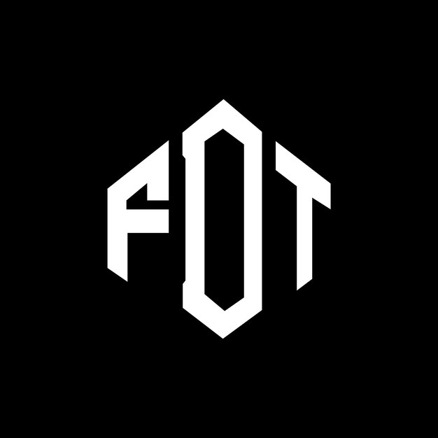 Diseño del logotipo de la letra FDT con forma de polígono FDT diseño del logotipo en forma de póligono y cubo FDT hexágono modelo de logotipo vectorial colores blanco y negro FDT monograma negocio y logotipo de bienes raíces