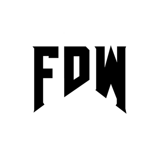 Diseño de logotipo de letra FDW para una empresa de tecnología Diseño del logotipo FDW combinación de colores blanco y negro FDW logo FDW vector FDW diseño icono FDW alfabeto FDW tipografía diseño del logotipo