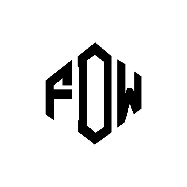 Diseño del logotipo de la letra FDW con forma de polígono FDW diseño del logotipo en forma de póligono y cubo FDW hexágono modelo de logotipo vectorial colores blanco y negro FDW monograma de negocios y logotipo inmobiliario