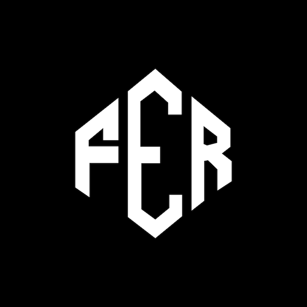 Vector diseño del logotipo de la letra fer con forma de polígono fer poligono y forma de cubo diseño del logotipo fer hexágono modelo de logotipo vectorial colores blanco y negro fer monograma negocio y logotipo de bienes raíces