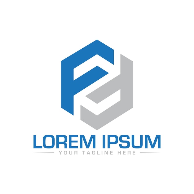 Diseño del logotipo de la letra FF Diseño único y profesional del logotipo de la letra