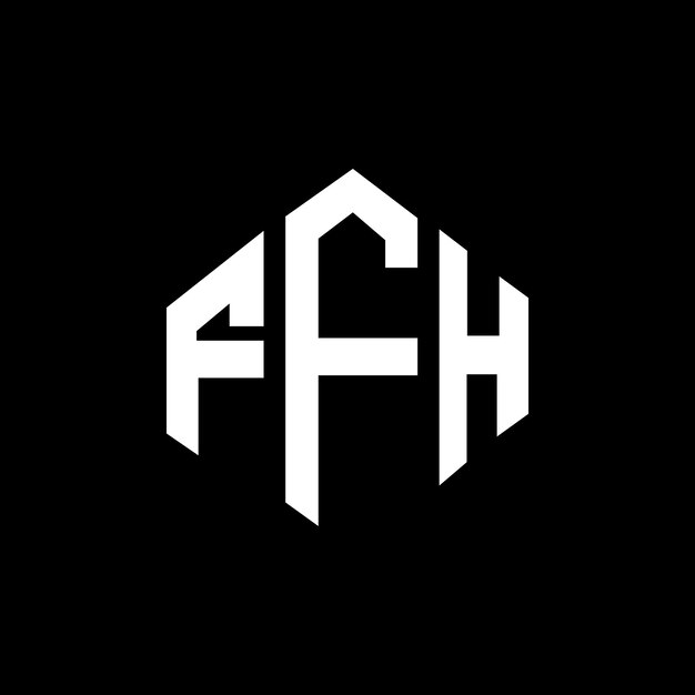 Diseño del logotipo de la letra FFH con forma de polígono FFH diseño del logotipo en forma de póligono y cubo FFH hexágono patrón del logotipo vectorial colores blanco y negro FFH monograma logotipo de negocios e inmobiliario
