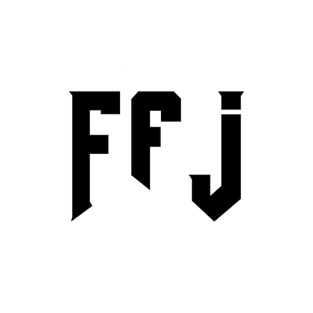 Diseño de logotipo de letra FFJ para la compañía de tecnología FFJ diseño de logotipo combinación de colores blanco y negro FFJ logotipo FFJ vector FFJ diseño FFJ icono FFJ alfabeto FFJ tipografía diseño de logotip