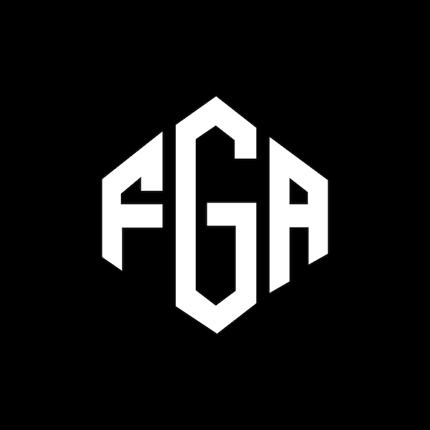 Diseño de logotipo de letra FGA con forma de polígono FGA polígono y forma de cubo diseño de logotipo FGA hexágono modelo de logotipo vectorial colores blanco y negro FGA monograma negocio y logotipo de bienes raíces