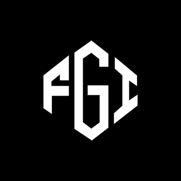 Diseño de logotipo de letra FGI con forma de polígono FGI polígono y forma de cubo diseño de logotipo FGI hexágono modelo de logotipo vectorial colores blanco y negro FGI monograma negocio y logotipo de bienes raíces