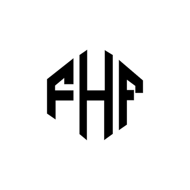Diseño del logotipo de la letra FHF con forma de polígono FHF polígono y cubo