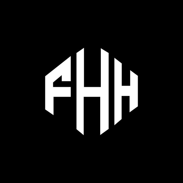 Diseño del logotipo de la letra FHH con forma de polígono FHH polígono y forma de cubo diseño del logotipo FHH hexágono patrón del logotipo vectorial colores blanco y negro FHH monograma logotipo de negocios e inmobiliario
