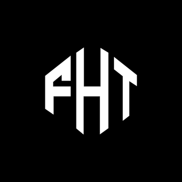 Diseño del logotipo de la letra FHT con forma de polígono FHT poligono y forma de cubo diseño del logotipo FHT hexágono modelo de logotipo vectorial colores blanco y negro FHT monograma negocio y logotipo de bienes raíces