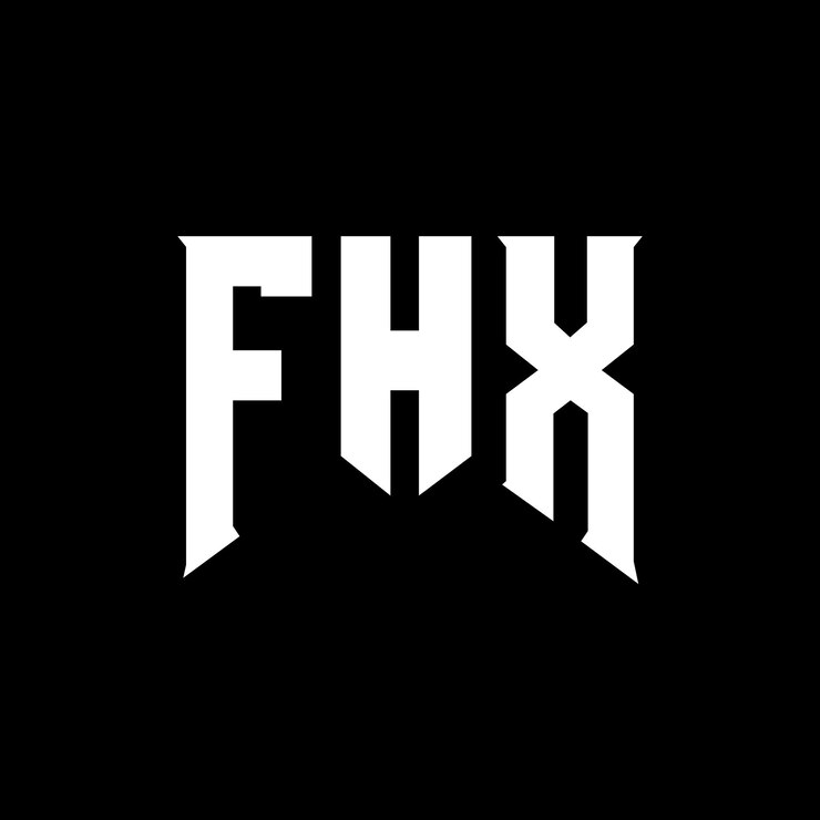 Vector diseño de logotipo de letra fhx para una empresa de tecnología diseño del logotipo fhx combinación de colores blanco y negro fhx diseño de vector fhx diseño del icono fhx alfabeto fhx tipografía diseño del logotipo