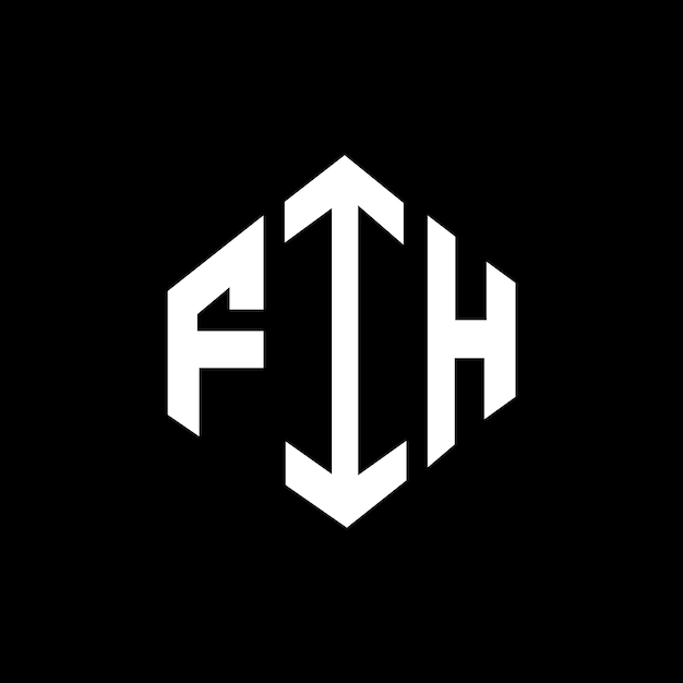 Diseño del logotipo de la letra FIH con forma de polígono FIH diseño del logotipo en forma de póligono y cubo FIH hexágono modelo de logotipo vectorial colores blanco y negro FIH monograma de negocios y logotipo inmobiliario