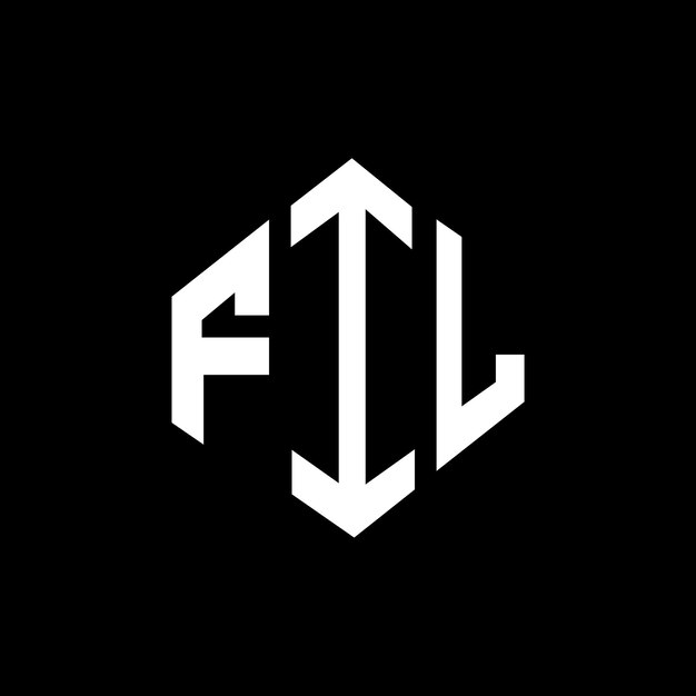 Diseño del logotipo de la letra FIL con forma de polígono FIL diseño del logotipo del polígono y la forma de cubo FIL hexágono modelo de logotipo vectorial colores blanco y negro FIL monograma de negocios y logotipo de bienes raíces
