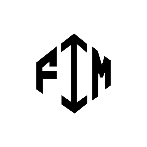 Diseño del logotipo de la letra FIM con forma de polígono FIM polígono y forma de cubo diseño del logotipo FIM hexágono modelo de logotipo vectorial colores blanco y negro FIM monograma negocio y logotipo de bienes raíces