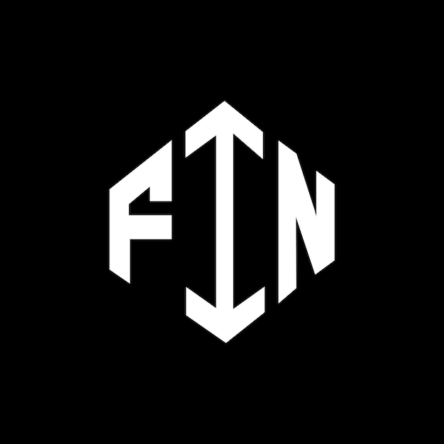 Diseño del logotipo de la letra FIN con forma de polígono FIN polígono y forma de cubo diseño del logotipo FIN hexágono modelo de logotipo vectorial colores blanco y negro FIN monograma logotipo de negocios e inmobiliario
