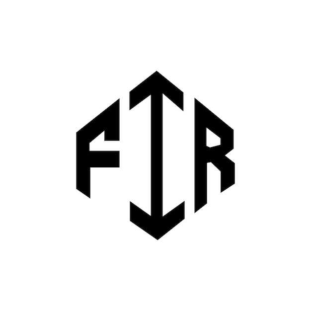Diseño del logotipo de la letra FIR con forma de polígono FIR polígono y cubo