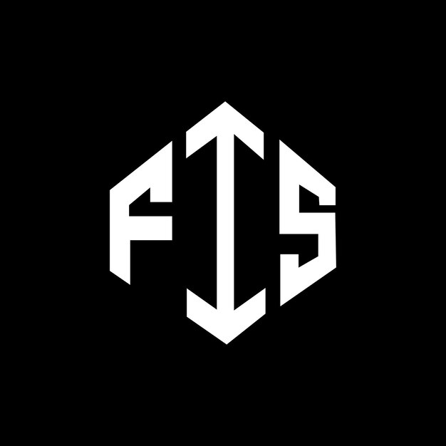 Vector diseño del logotipo de la letra fis con forma de polígono fis diseño del logotipo en forma de póligono y cubo fis hexágono modelo de logotipo vectorial colores blanco y negro fis monograma negocio y logotipo de bienes raíces