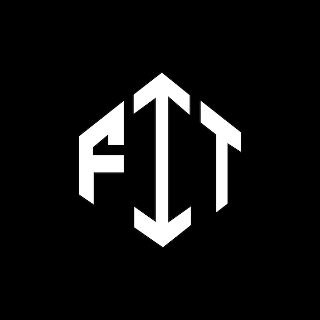 Diseño de logotipo de letra FIT con forma de polígono FIT poligono y forma de cubo diseño de logotipo FIT hexágono modelo de logotipo vectorial colores blanco y negro FIT monograma logotipo de negocios e inmobiliario