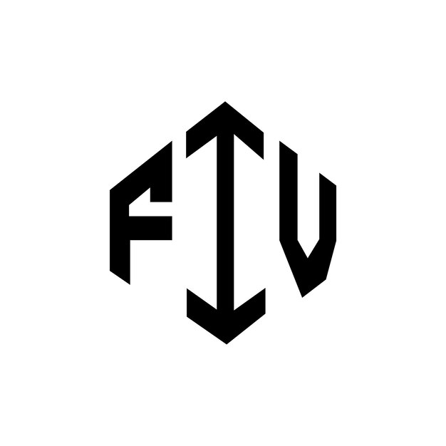 Diseño de logotipo de letra FIV con forma de polígono FIV polígono y forma de cubo diseño de logotipo FIV hexágono modelo de logotipo vectorial colores blanco y negro FIV monograma de negocios y logotipo de bienes raíces