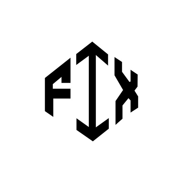 Diseño de logotipo de letra FIX con forma de polígono FIX diseño de logotipo en forma de póligono y cubo FIX hexágono plantilla de logotipo vectorial colores blanco y negro FIX monograma de negocios y logotipo de bienes raíces