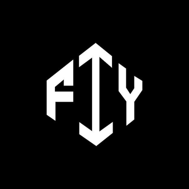 Diseño del logotipo de la letra FIY con forma de polígono FIY diseño del logotipo en forma de póligono y cubo FIY hexágono modelo de logotipo vectorial colores blanco y negro FIY monograma de negocios y logotipo de bienes raíces