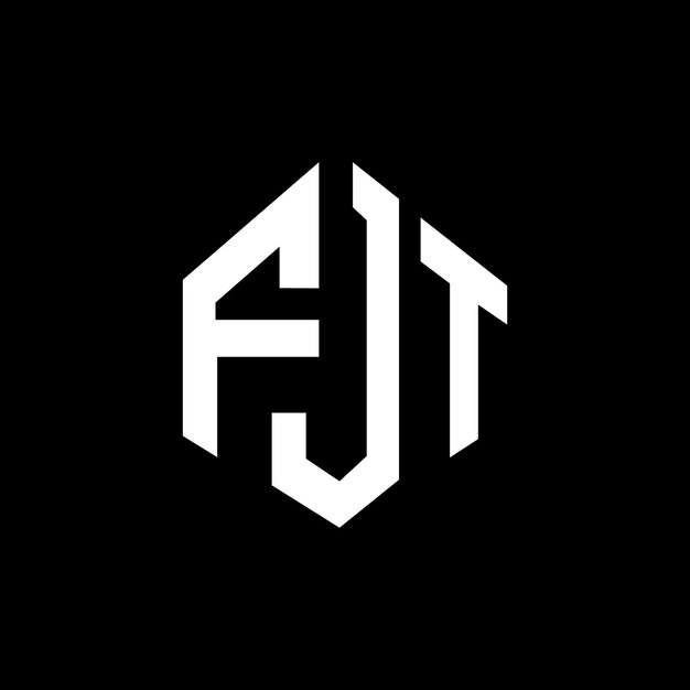 Diseño del logotipo de la letra FJT con forma de polígono FJT diseño del logotipo en forma de póligono y cubo FJT hexágono modelo de logotipo vectorial colores blanco y negro FJT monograma logotipo de negocios e inmobiliario