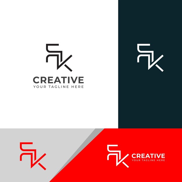 Diseño del logotipo de la letra FK KF