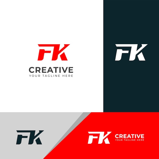 Diseño del logotipo de la letra FK KF