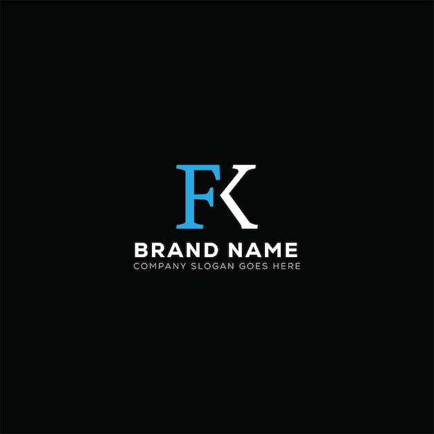 Diseño del logotipo de la letra FK plantilla vectorial del logotipo del monograma de negocios y bienes raíces FK