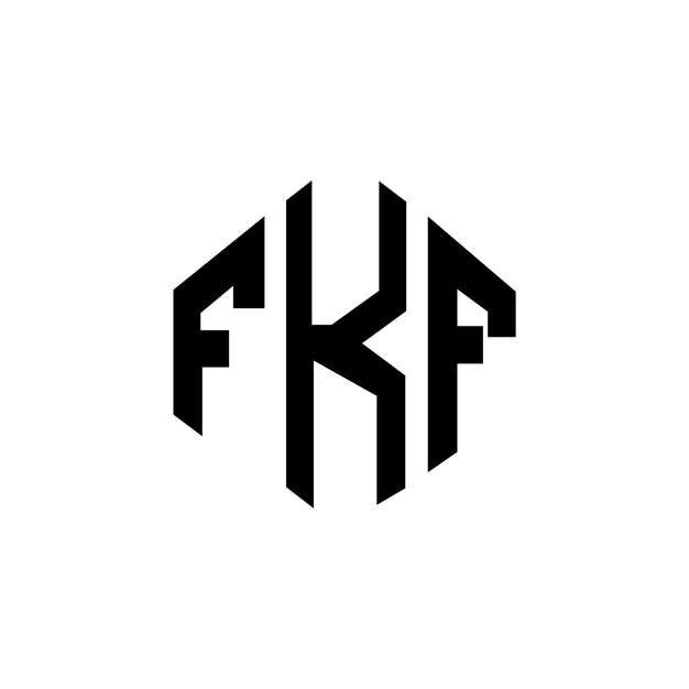 Diseño del logotipo de la letra FKF con forma de polígono FKF poligono y forma de cubo diseño del logotipo FKF hexágono modelo de logotipo vectorial colores blanco y negro FKF monograma logotipo de negocios e inmobiliario