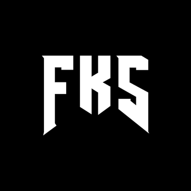 Diseño de logotipo de letra FKS para la compañía de tecnología Diseño del logotipo FKS combinación de colores blanco y negro