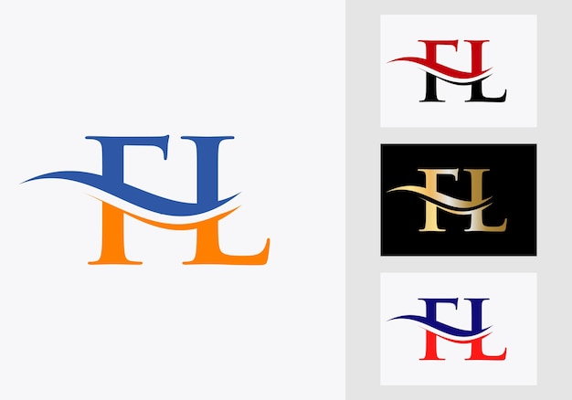 Diseño de logotipo letra FL. Símbolo del logotipo de FL