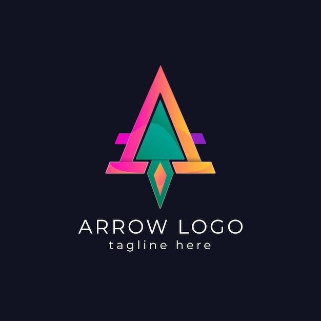 Diseño de logotipo letra a y flecha.