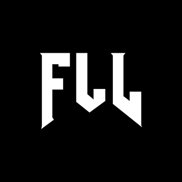 Diseño de logotipo de letra FLL para una empresa de tecnología Diseño del logotipo FLL combinación de colores blanco y negro Logotipo FLL Vector FLL Diseño del icono FLL Alfabeto FLL Tipo de logotipo Diseño