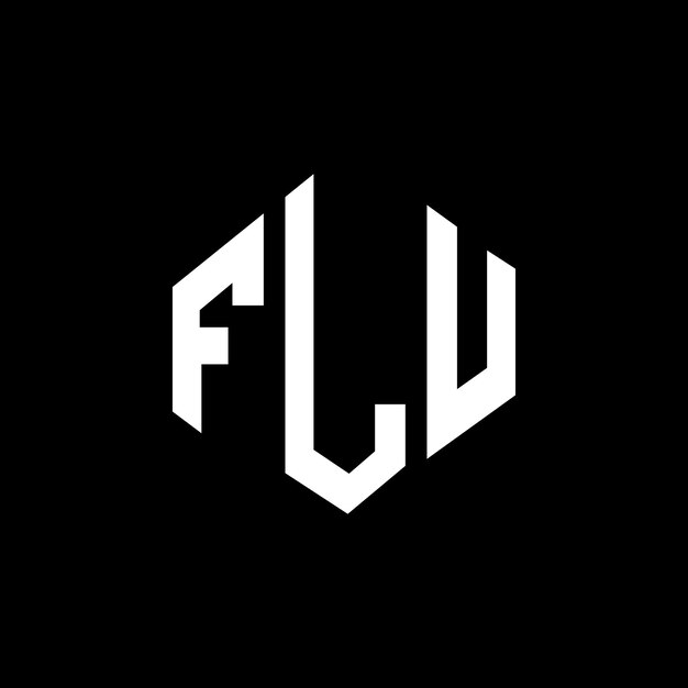 Diseño de logotipo de letra FLU con forma de polígono FLU poligono y forma de cubo diseño de logotipo FLU hexágono patrón de logotipo vectorial colores blanco y negro FLU monograma de negocios y logotipo de bienes raíces