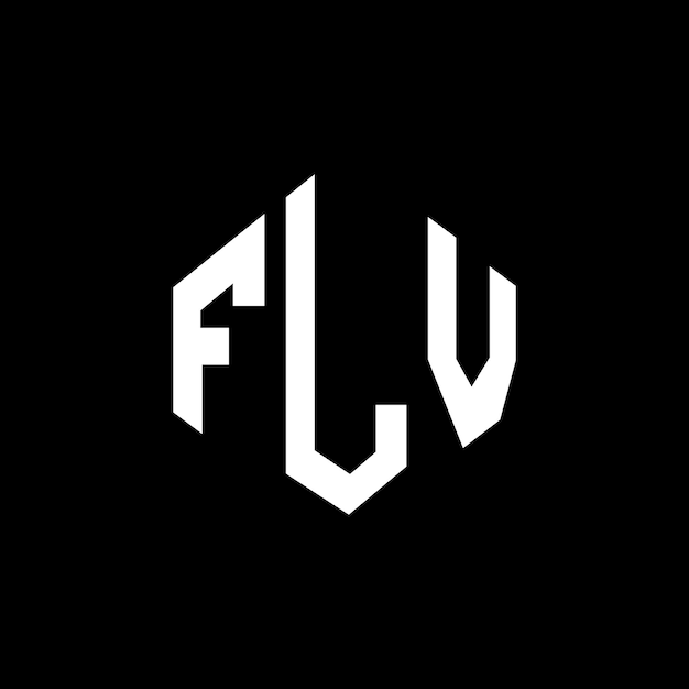 Diseño de logotipo de letra FLV con forma de polígono FLV poligono y forma de cubo diseño de logotipo FLV hexágono patrón de logotipo vectorial colores blanco y negro FLV monograma de negocios y logotipo de bienes raíces