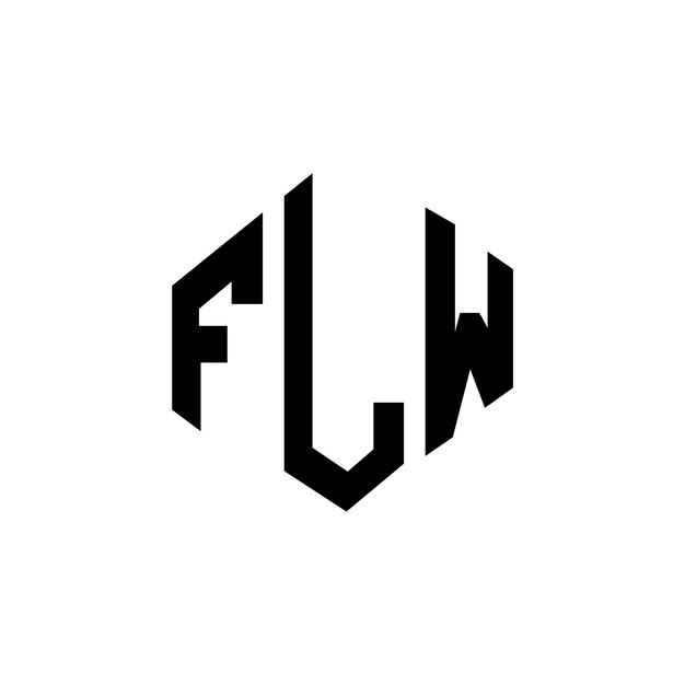 Diseño del logotipo de la letra FLW con forma de polígono FLW poligono y forma de cubo diseño del logotipo FLW hexágono modelo de logotipo vectorial colores blanco y negro FLW monograma de negocios y logotipo de bienes raíces