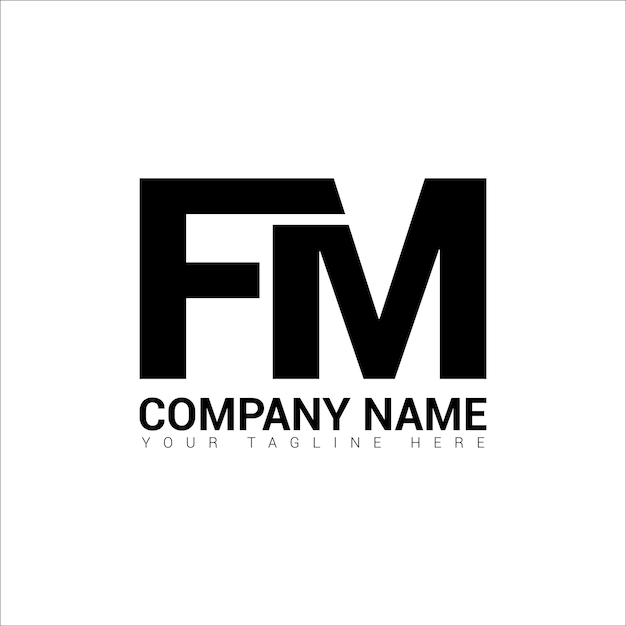 Diseño del logotipo de la letra FM en un fondo de lujo