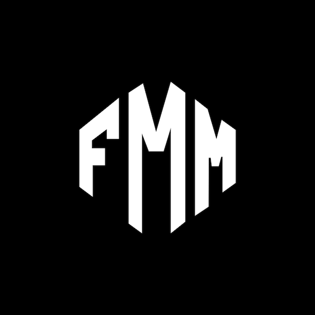 Diseño del logotipo de la letra FMM con forma de polígono FMM diseño del logotipo en forma de póligono y cubo FMM hexágono modelo de logotipo vectorial colores blanco y negro FMM monograma de negocios y logotipo de bienes raíces
