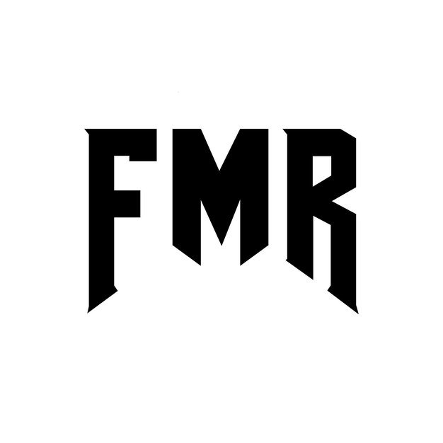 Diseño de logotipo de letra FMR para una empresa de tecnología Diseño del logotipo FMR combinación de colores blanco y negro Logotipo FMR Vector FMR Diseño del icono FMR Alfabeto FMR Tipo de diseño del logotipo