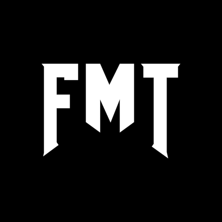 Vector diseño de logotipo de letra fmt para la compañía tecnológica fmt diseño del logotipo de combinación de colores blanco y negro fmt logotipo fmt vector fmt diseño icono fmt alfabeto fmt tipografía diseño del logotipo