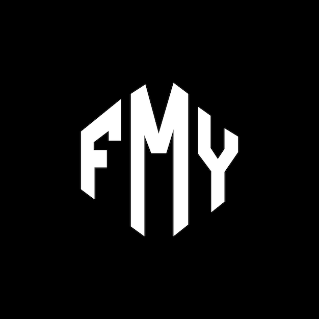 Diseño del logotipo de la letra FMY con forma de polígono FMY diseño del logotipo en forma de póligono y cubo FMY hexágono modelo de logotipo vectorial colores blanco y negro FMY monograma de negocios y logotipo de bienes raíces